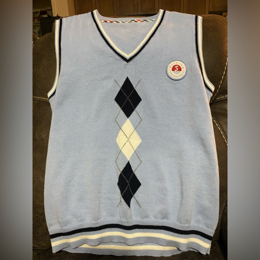 Blue Argyle Sweater Vest
